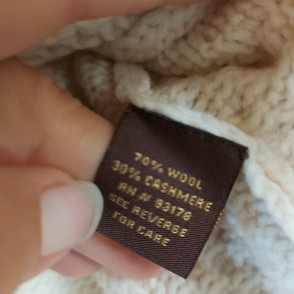 Adrienne Vittadini Turtleneck Poncho Sweater Wool x Cashmere Cream Size XS/S - Picture 5 of 7